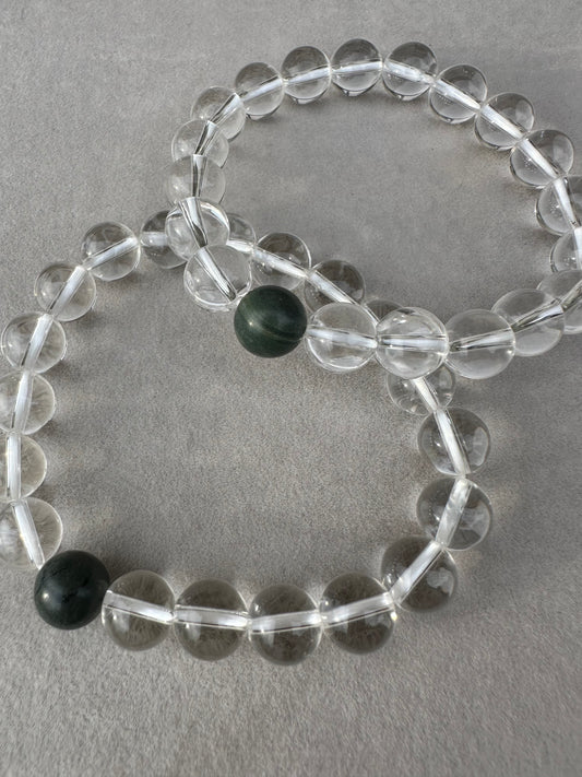 アオトラ × 水晶ブレスレット（10mm）