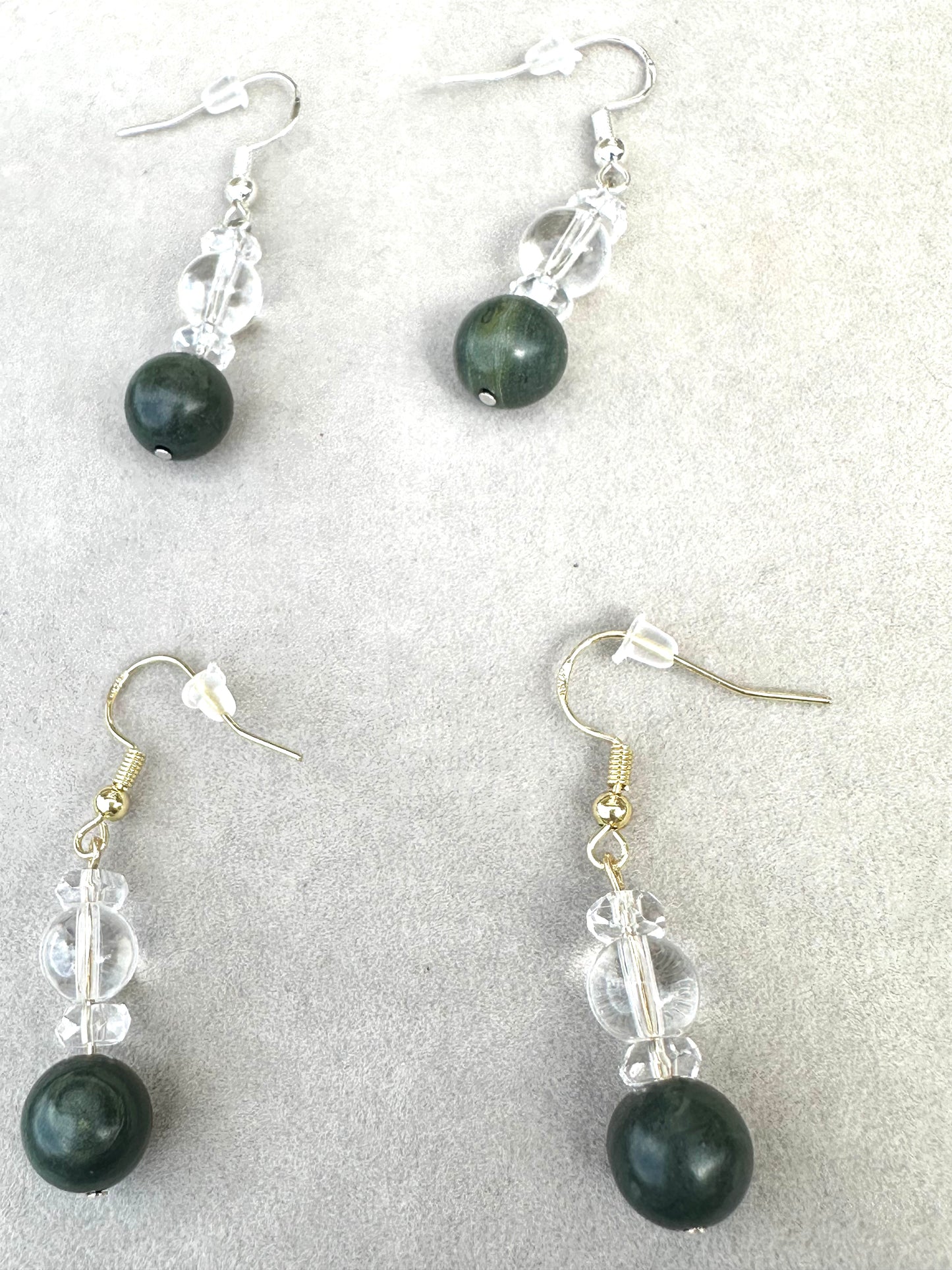 アオトラピアスセット（片耳にアオトラ10mmビーズ1つ）