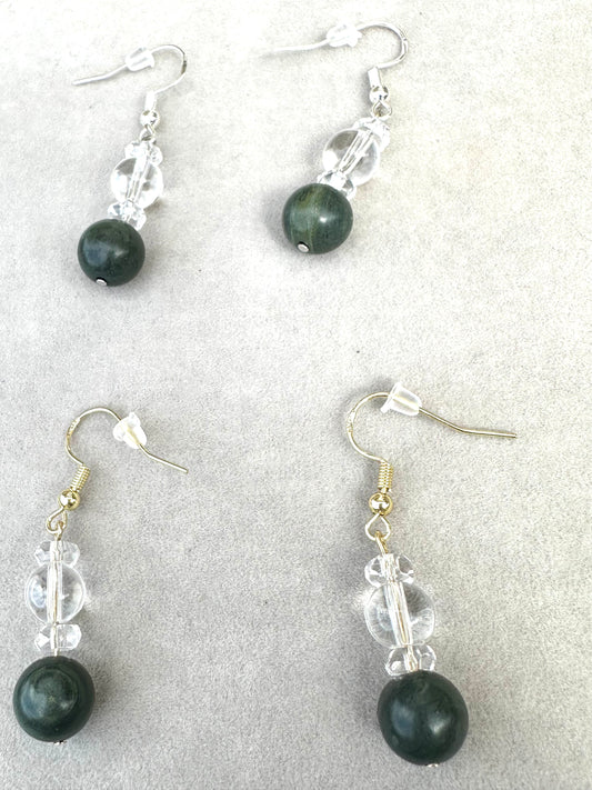 アオトラピアスセット（片耳にアオトラ10mmビーズ1つ）